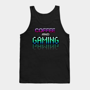 Coffee and Gaming - Gamer - Gaming Lover Gift - Graphic Typographic Text Saying Tank Top